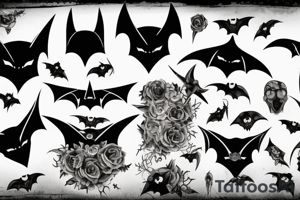 black bat tattoo idea