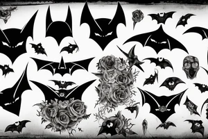 black bat tattoo idea