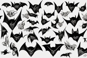 black bat tattoo idea