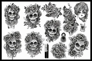 skelet girl tattoo idea