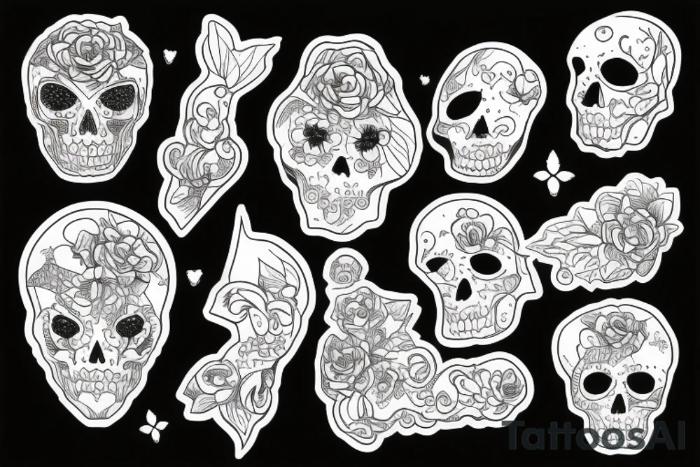 skelet girl tattoo idea