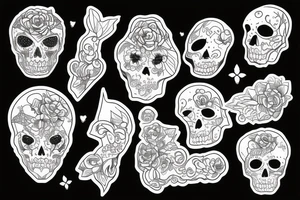 skelet girl tattoo idea