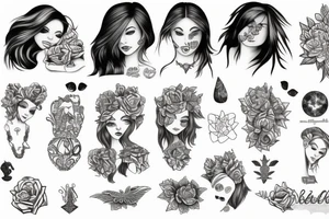 skelet girl tattoo idea