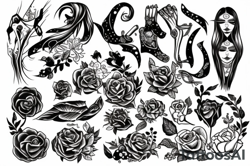 skelet girl tattoo idea