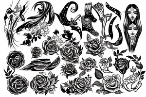 skelet girl tattoo idea
