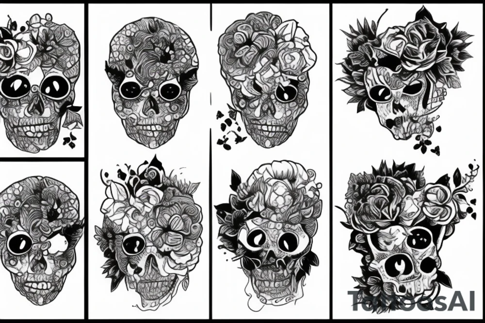 skelet girl tattoo idea