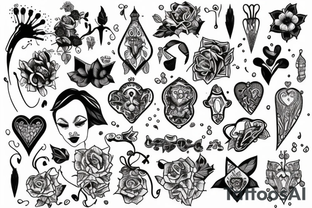 skelet girl tattoo idea