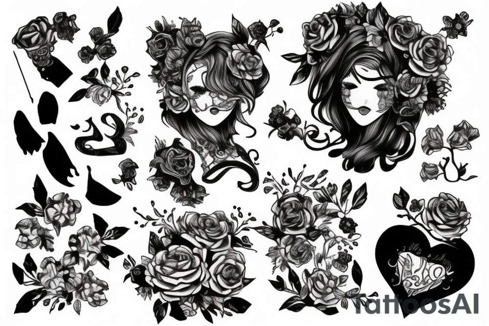 skelet girl tattoo idea