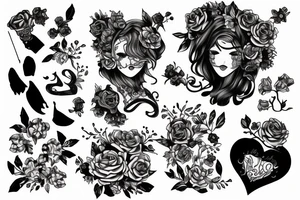 skelet girl tattoo idea
