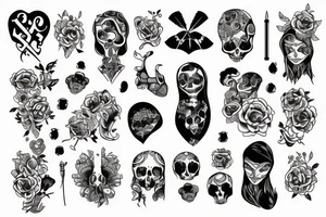 skelet girl tattoo idea