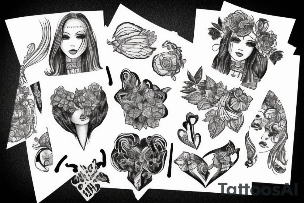 skelet girl tattoo idea