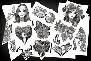 skelet girl tattoo idea