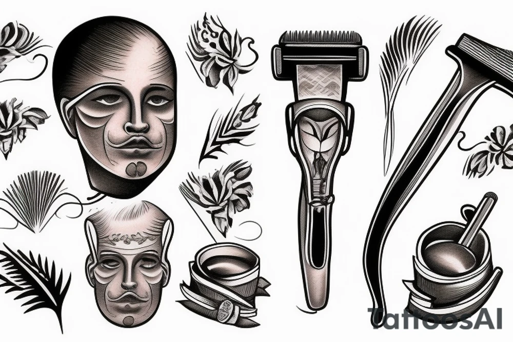 straight razor tattoo idea