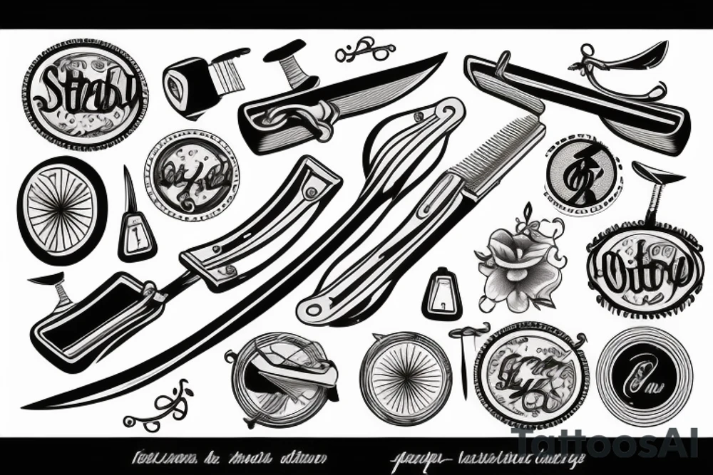 straight razor tattoo idea