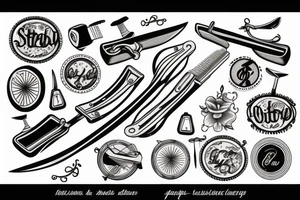 straight razor tattoo idea