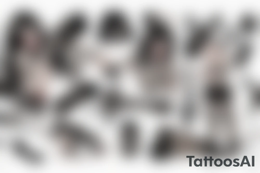 girl in a stockings with gun tattoo idea