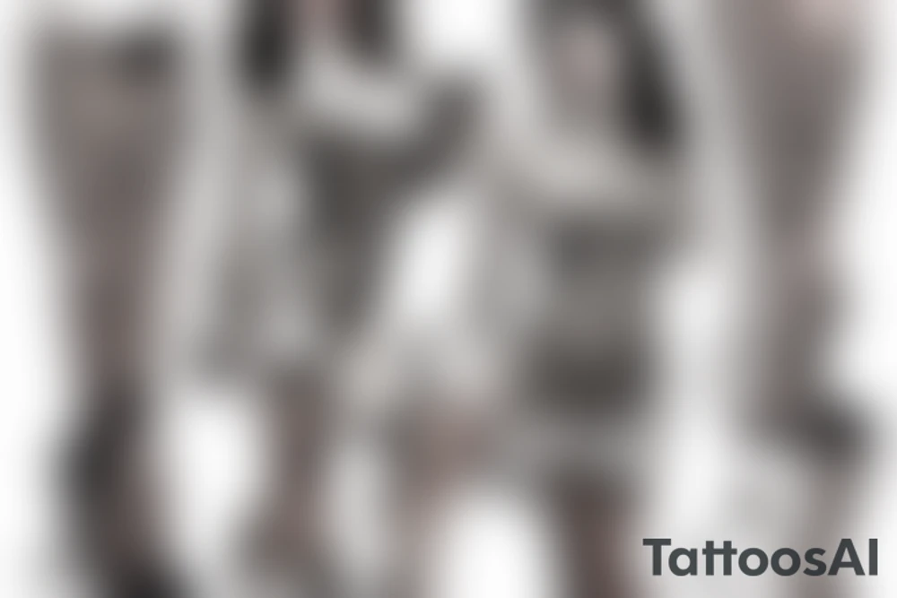 girl in a stockings with gun tattoo idea