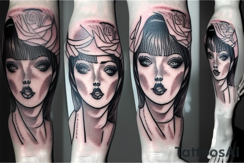 girl in a stockings tattoo idea