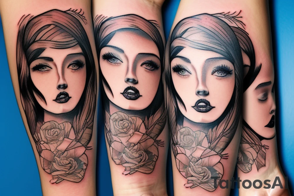 girl in a stockings tattoo idea