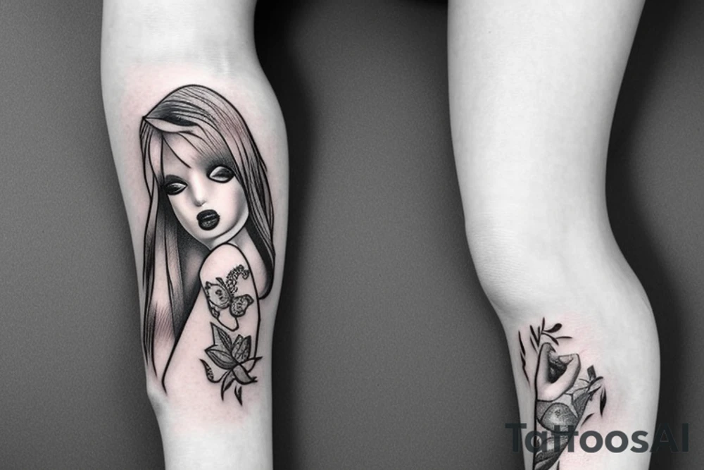 girl in stockings tattoo idea
