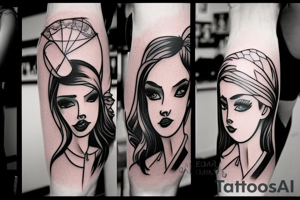 girl in stockings tattoo idea