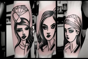 girl in stockings tattoo idea