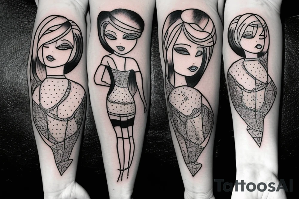 girl in stockings tattoo idea
