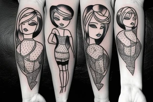 girl in stockings tattoo idea