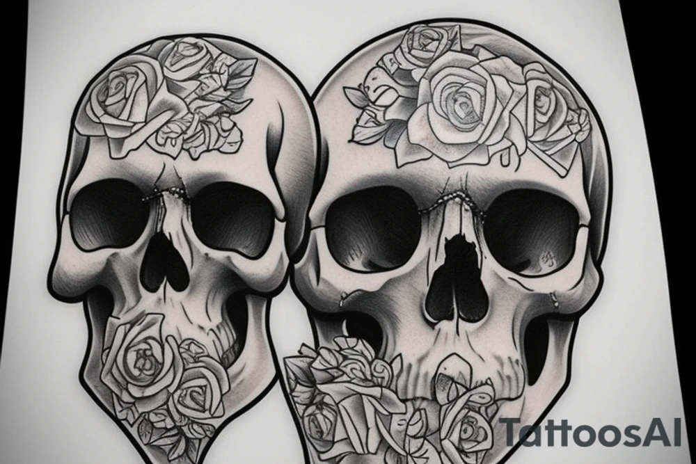 realistic skull tattoo idea