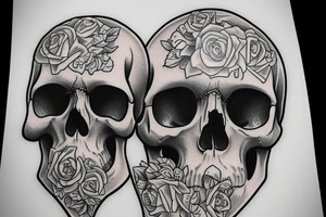 realistic skull tattoo idea