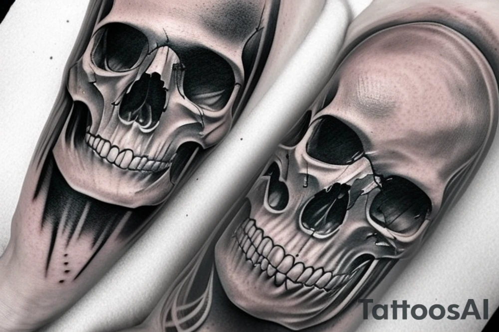 realistic skull tattoo idea