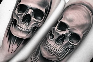 realistic skull tattoo idea