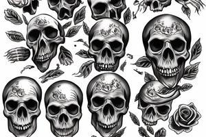 realistic skull with hands tattoo idea