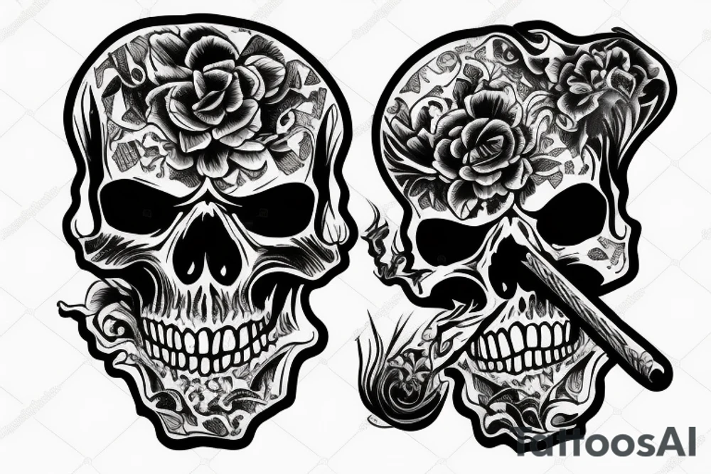 skull with smoke tattoo idea