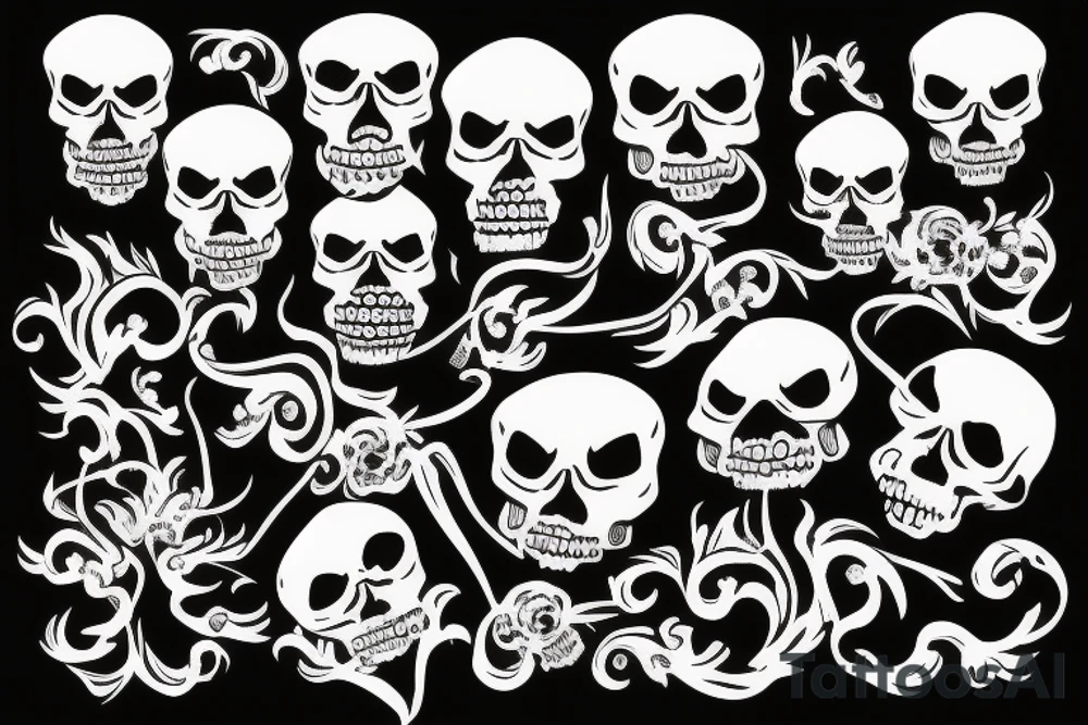 skull with smoke tattoo idea