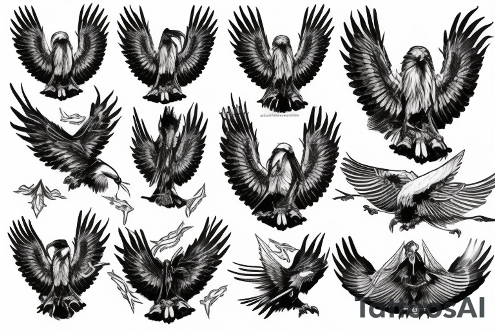 Metal eagle tattoo idea