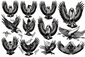 Metal eagle tattoo idea