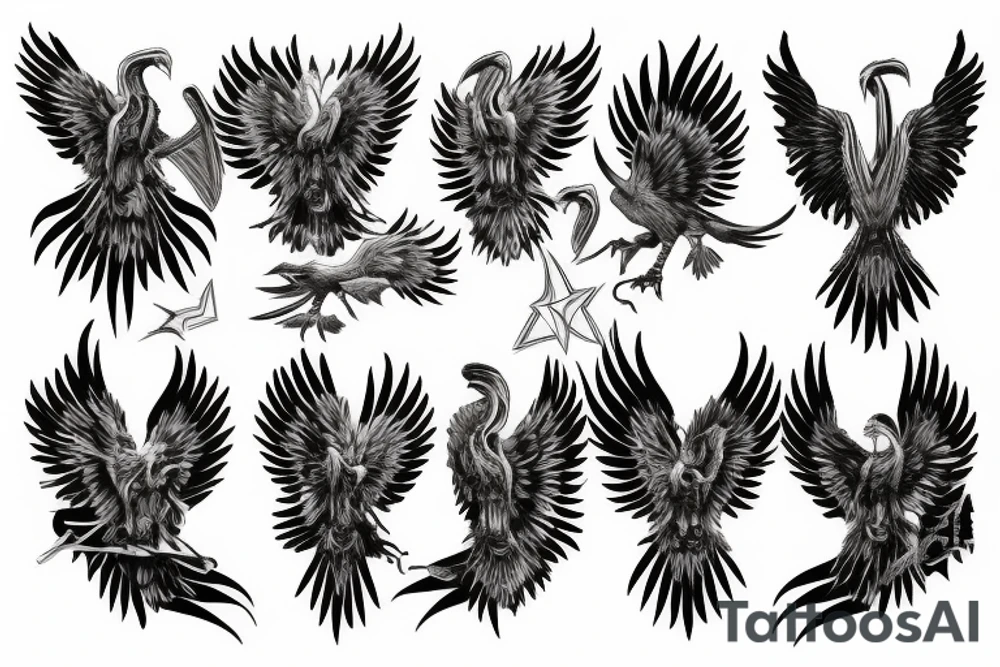 Metal eagle tattoo idea