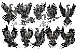 Metal eagle tattoo idea