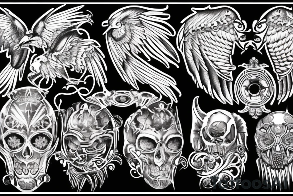 Metal eagle tattoo idea