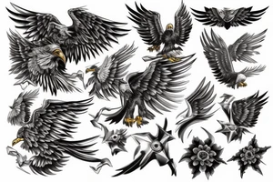 Metal eagle tattoo idea