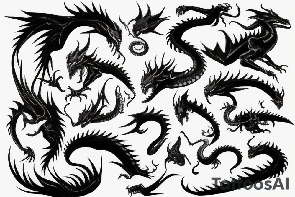 Fierce woman with a dragon tattoo idea