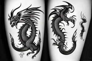Fierce woman with a dragon tattoo idea