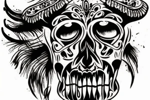 Buffalo skull tattoo idea