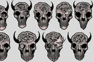 Buffalo skull tattoo idea