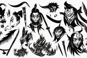 Tanjiro from Demon Slayer when he unlocks his slayer mark tattoo idea