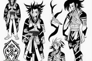 Tanjiro from Demon Slayer when he unlocks his slayer mark tattoo idea