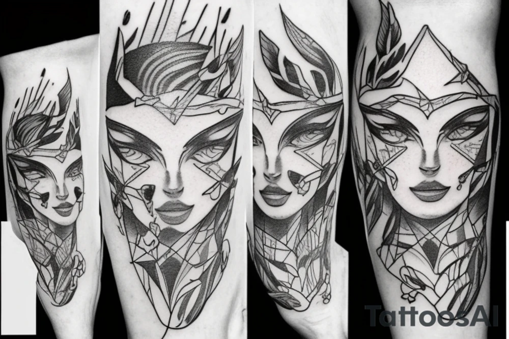 sunfire and lightning mixed together tattoo idea