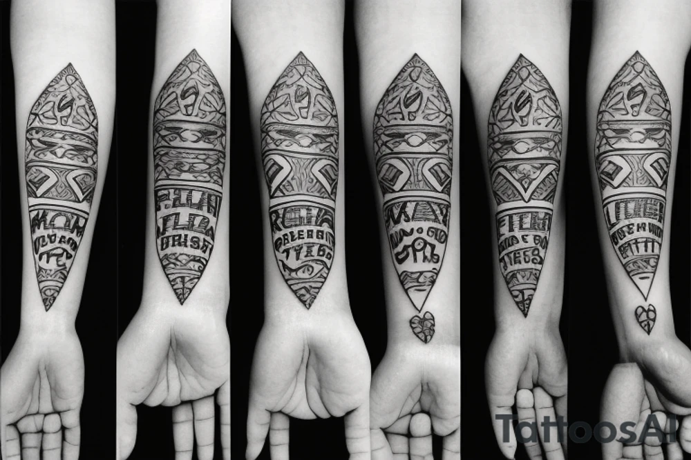 tattoo with “familia” writing on forearm tattoo idea