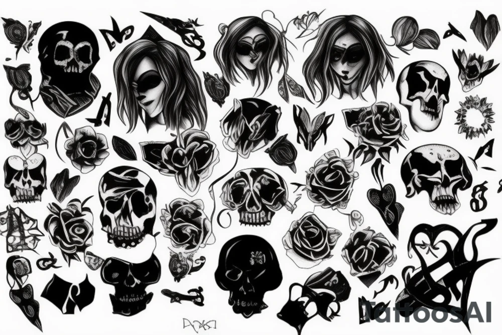 DARK GOTH TATTOOS WITH A FUN TWIST tattoo idea